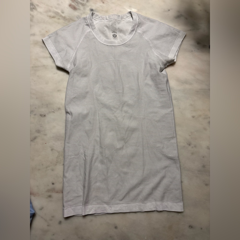 White Short Sleeve Lululemon top